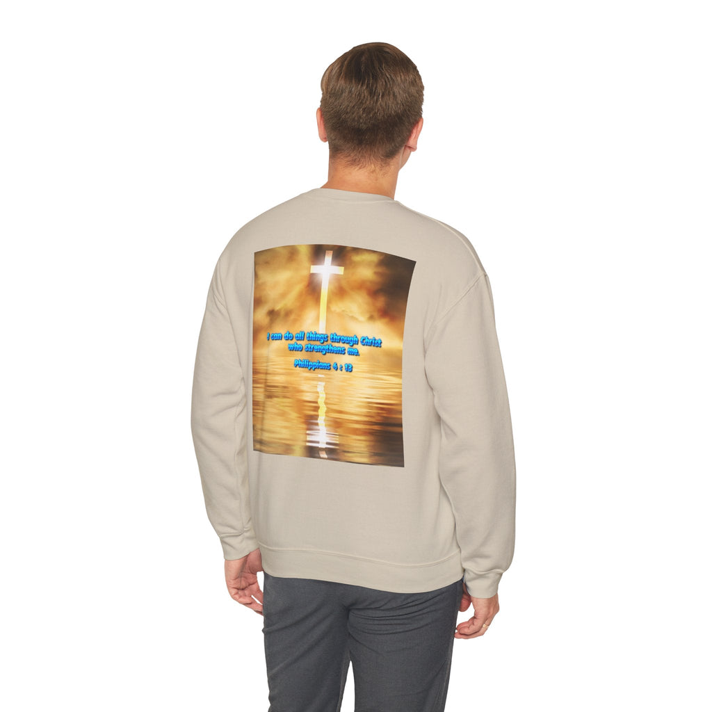 Bible Verse Heavy Blend™ Crewneck Sweatshirt Unisex  - Philippians 4 : 13 Printify