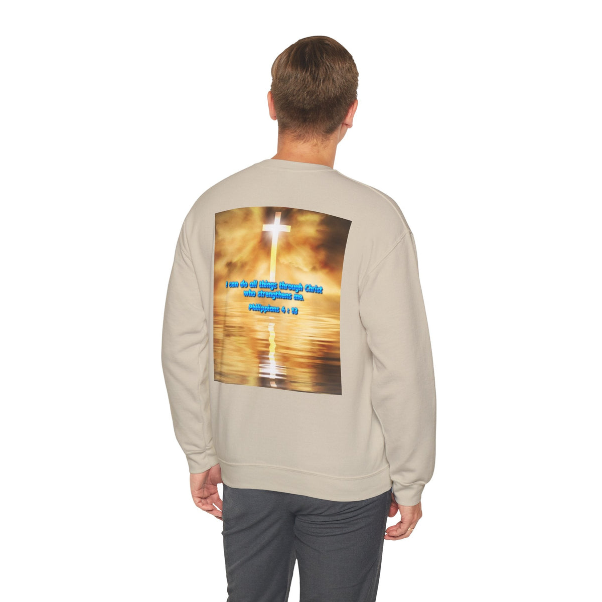 Bible Verse Heavy Blend™ Crewneck Sweatshirt Unisex  - Philippians 4 : 13 Printify