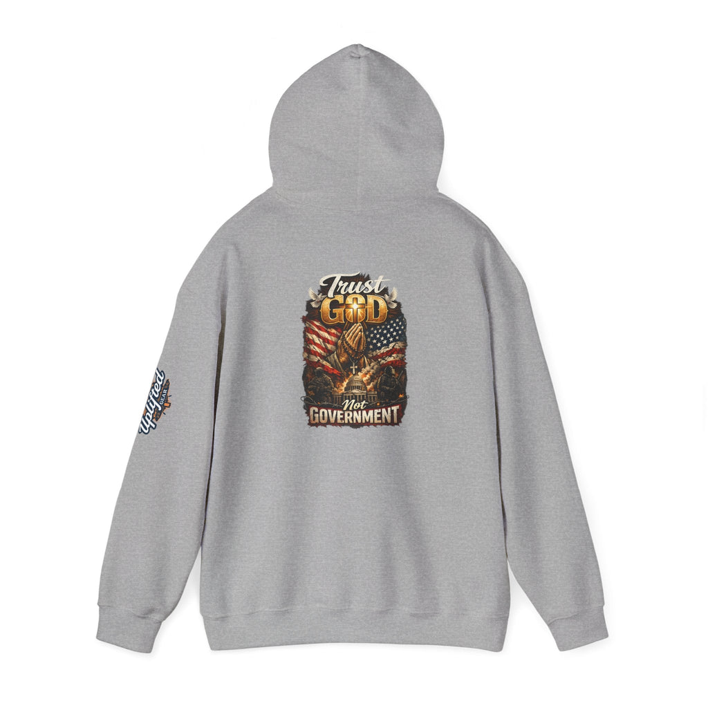 Trust God Not Government Hoodie — Vintage Patriotic Christian Hoodie Printify