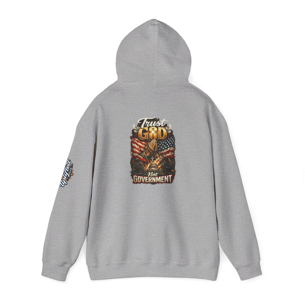 Trust God Not Government Hoodie — Vintage Patriotic Christian Hoodie Printify