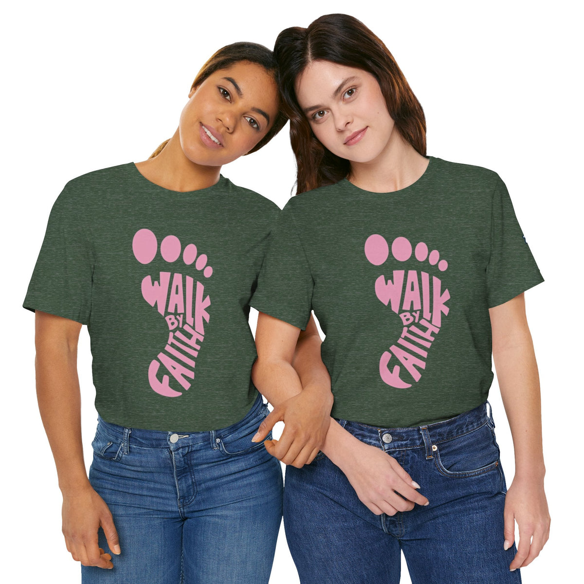 Walk By Faith Footprint T-Shirt Printify