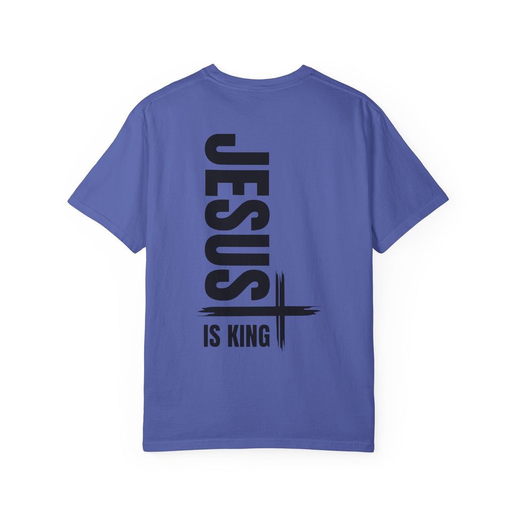 Jesus Is King T-shirt | Modern Typographic Cross Christian T-shirt Printify
