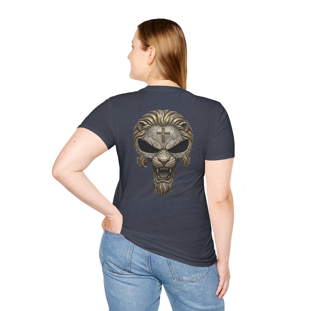 Lion of Judah Skull Christian T-shirt - Warrior Faith Cross T-shirt Printify