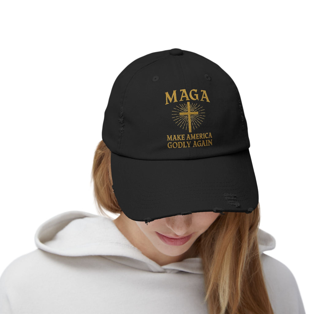 Make America Godly Again Hat – MAGA Christian Patriotic Embroidered Cap for Faith & Freedom Printify