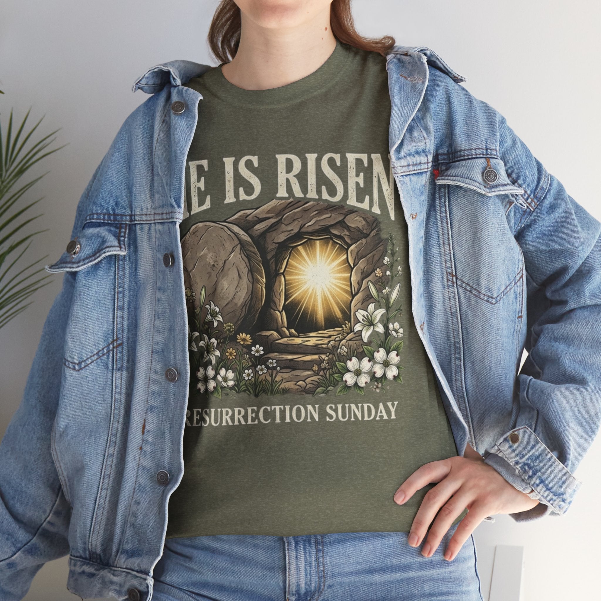 He Is Risen T-Shirt — Jesus Christ Resurrection Easter Tee Printify
