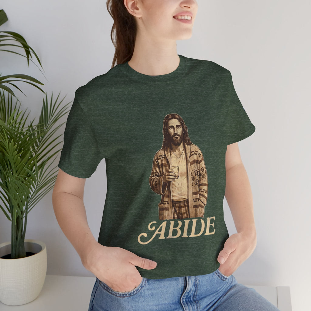 Abide Vintage Jesus Tee — "The Dude" Graphic Christian T-Shirt Printify