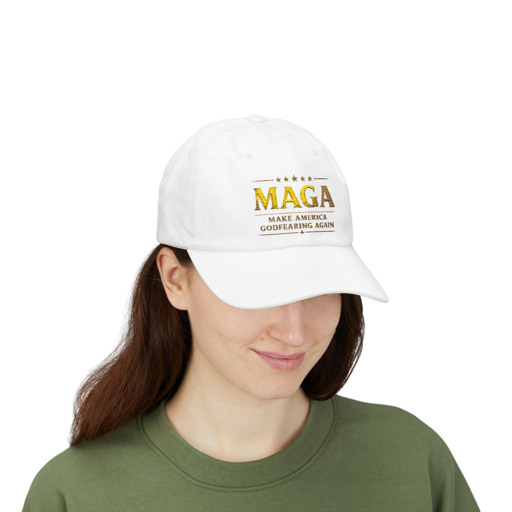 Dad Cap — "MAGA: Make America Godfearing Again" Embroidered Hat Printify