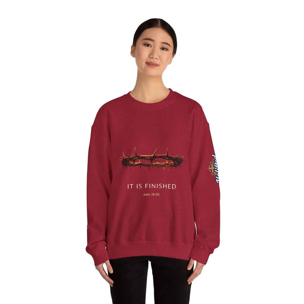 It Is Finished Crown of Thorns Sweatshirt — Christian John 19:30 Faith Sweatshirt Printify