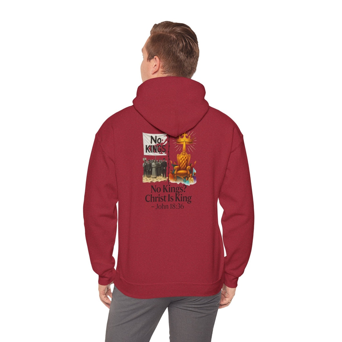 No Kings? Christ is King Hoodie – Bold Christian Hoodie for Sovereign Faith Printify