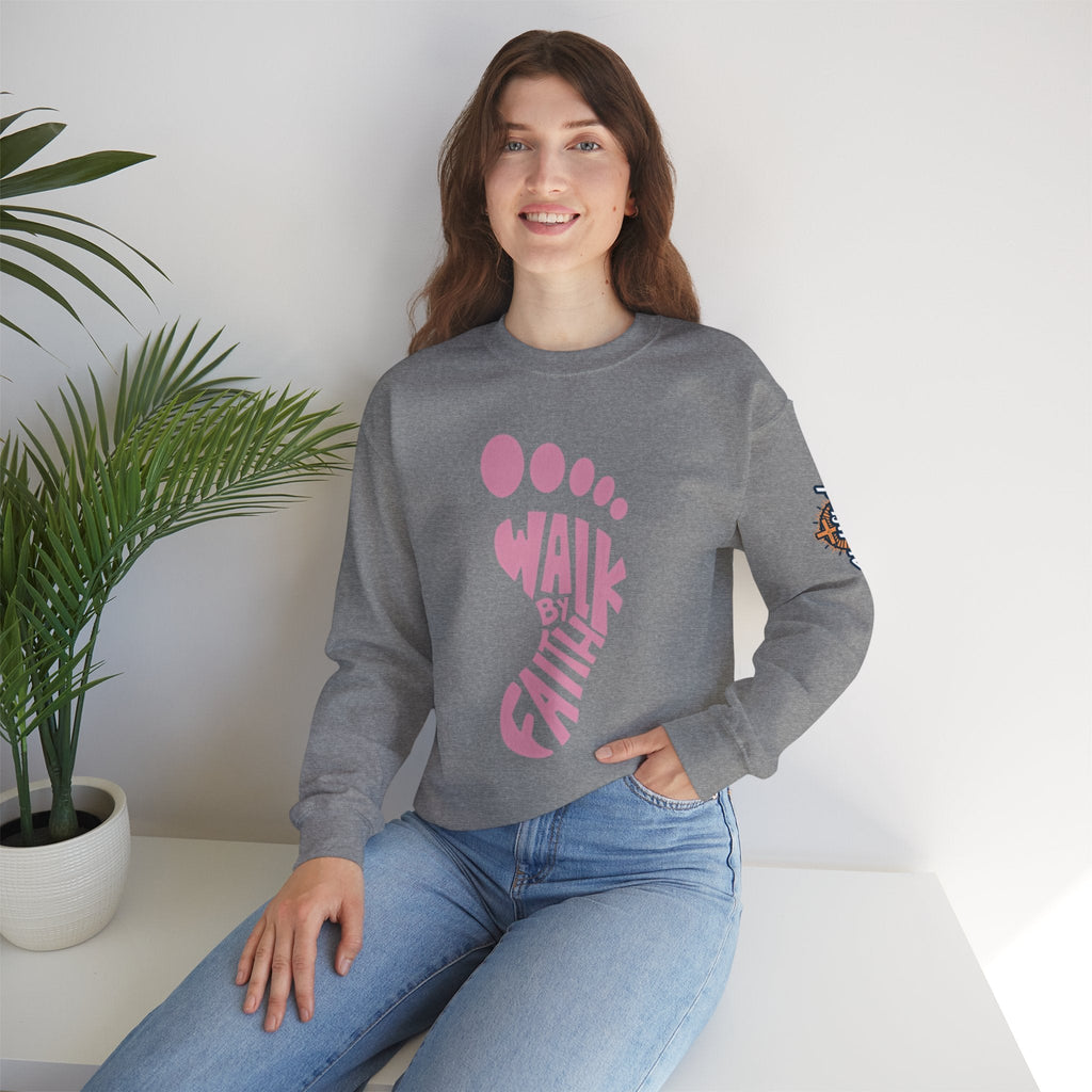 Walk By Faith Footprint Sweatshirt Printify