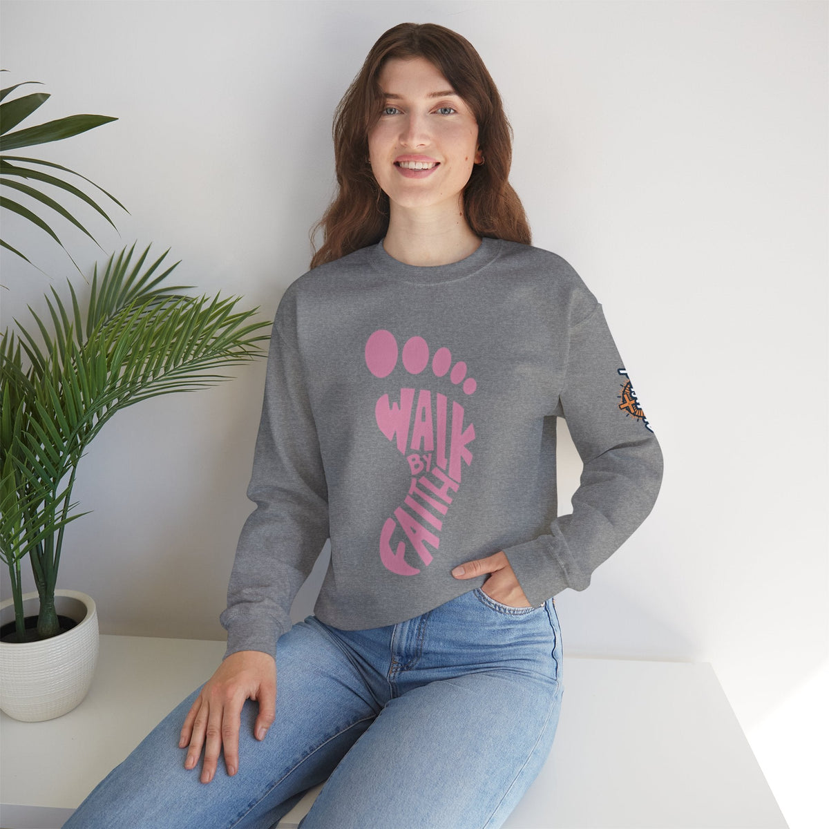 Walk By Faith Footprint Sweatshirt Printify