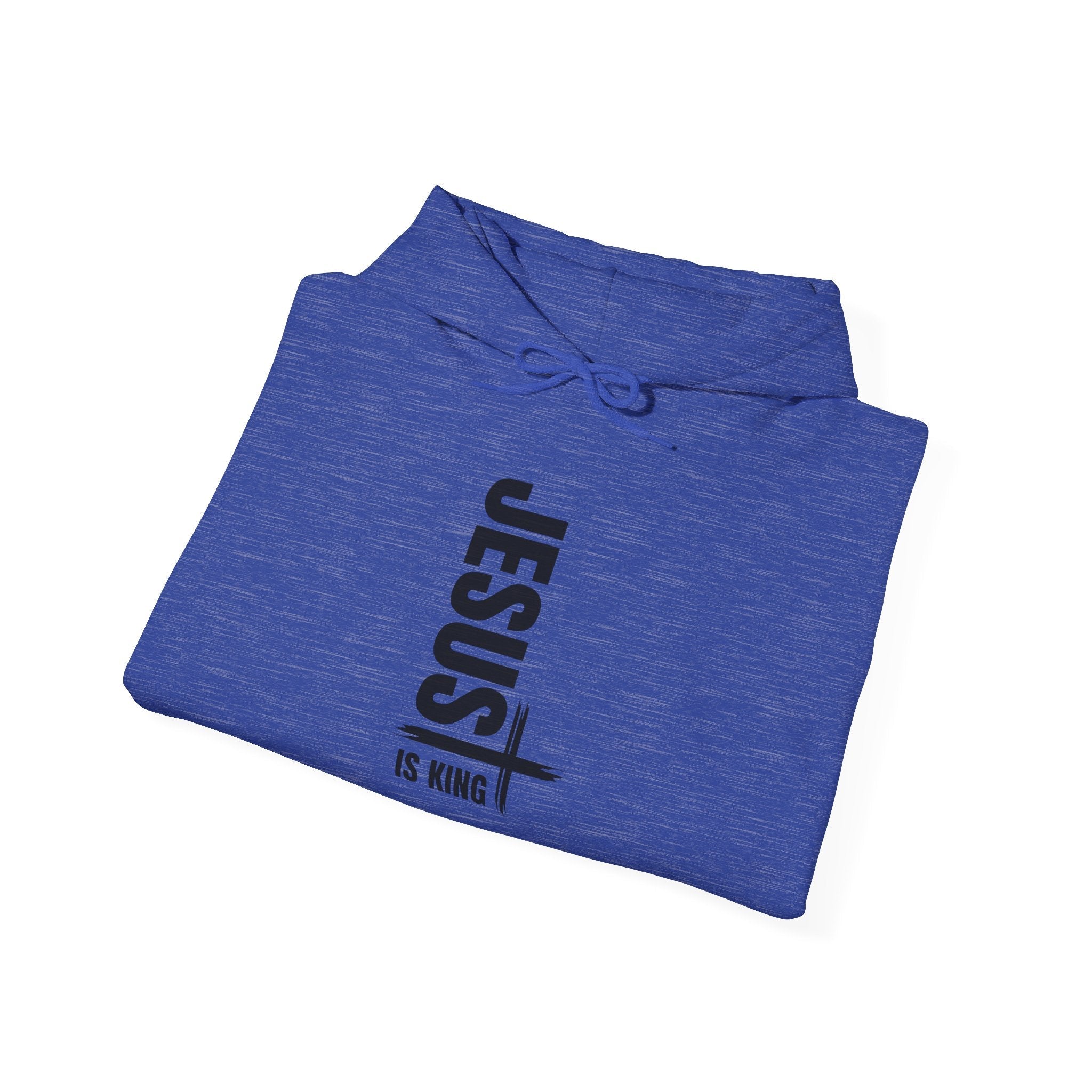 Jesus Is King Hoodie | Modern Typographic Cross Christian Hoodie Printify