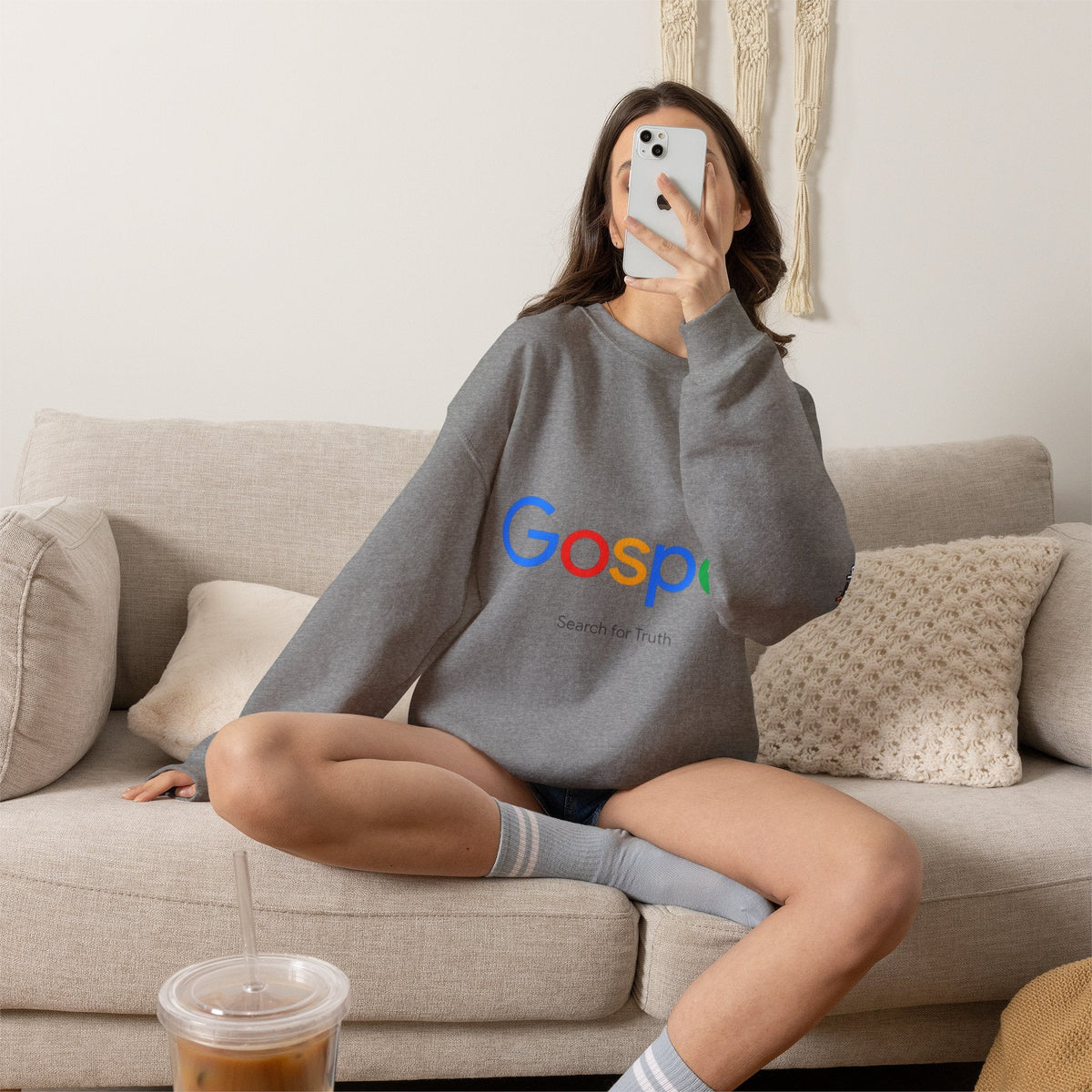 Gospel Graphic Sweatshirt — "Gospel" Colorful Logo Christian Sweatshirt Printify