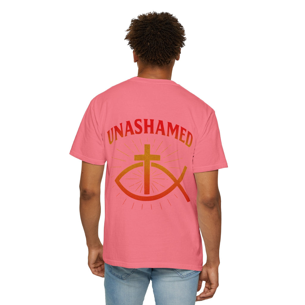 Unashamed T-shirt – Ichthys Jesus Fish & Cross Christian Sweatshirt for Romans 1:16 Bold Faith Printify