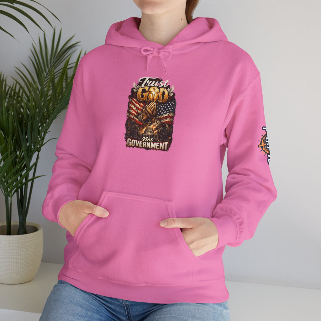 Trust God Not Government Hoodie — Vintage Patriotic Christian Hoodie Printify