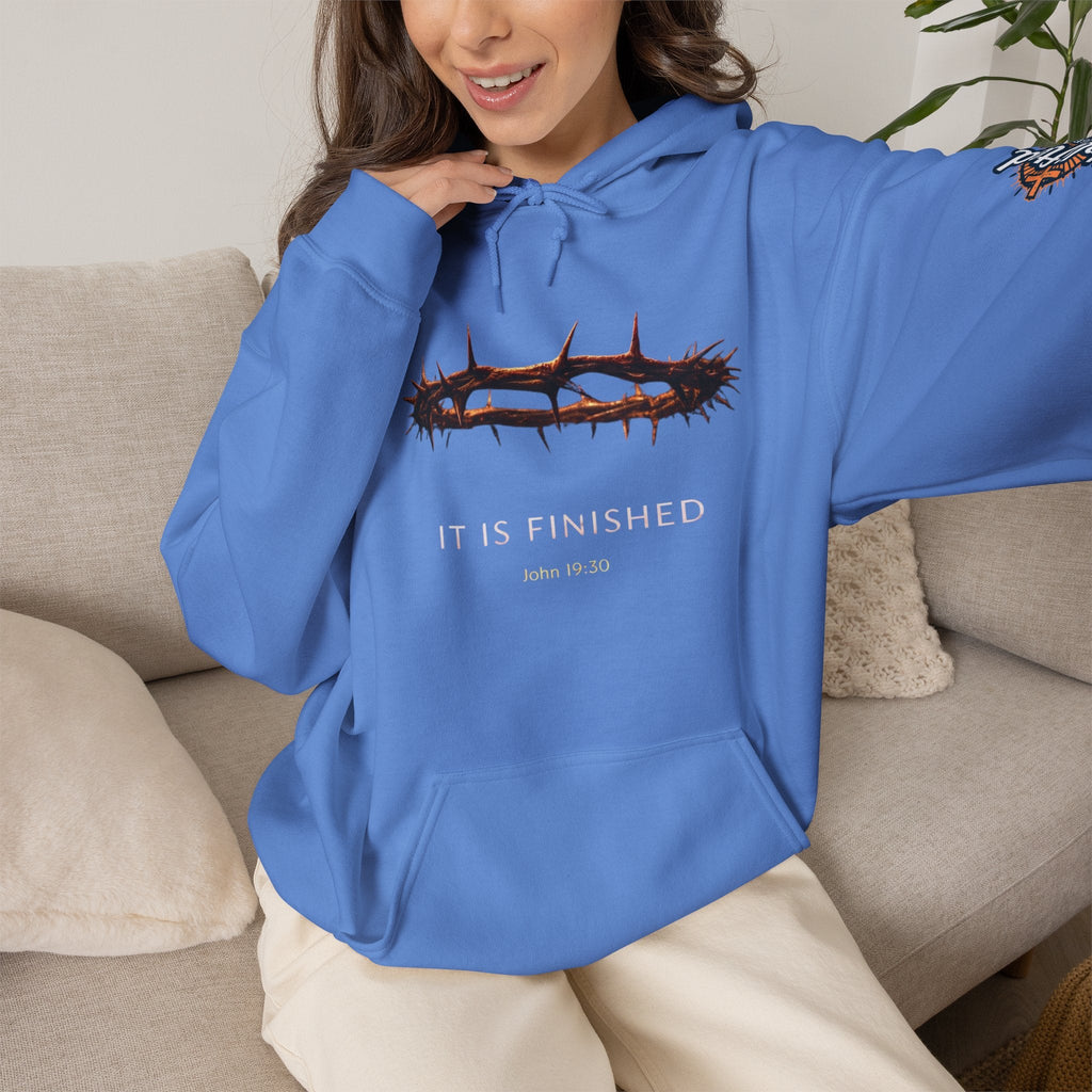 It Is Finished Crown of Thorns Hoodie — Christian John 19:30 Faith Hoodie Printify