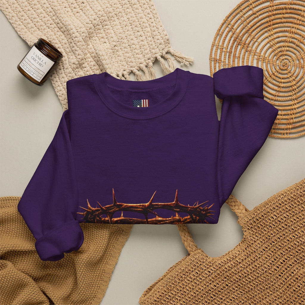 It Is Finished Crown of Thorns Sweatshirt — Christian John 19:30 Faith Sweatshirt Printify