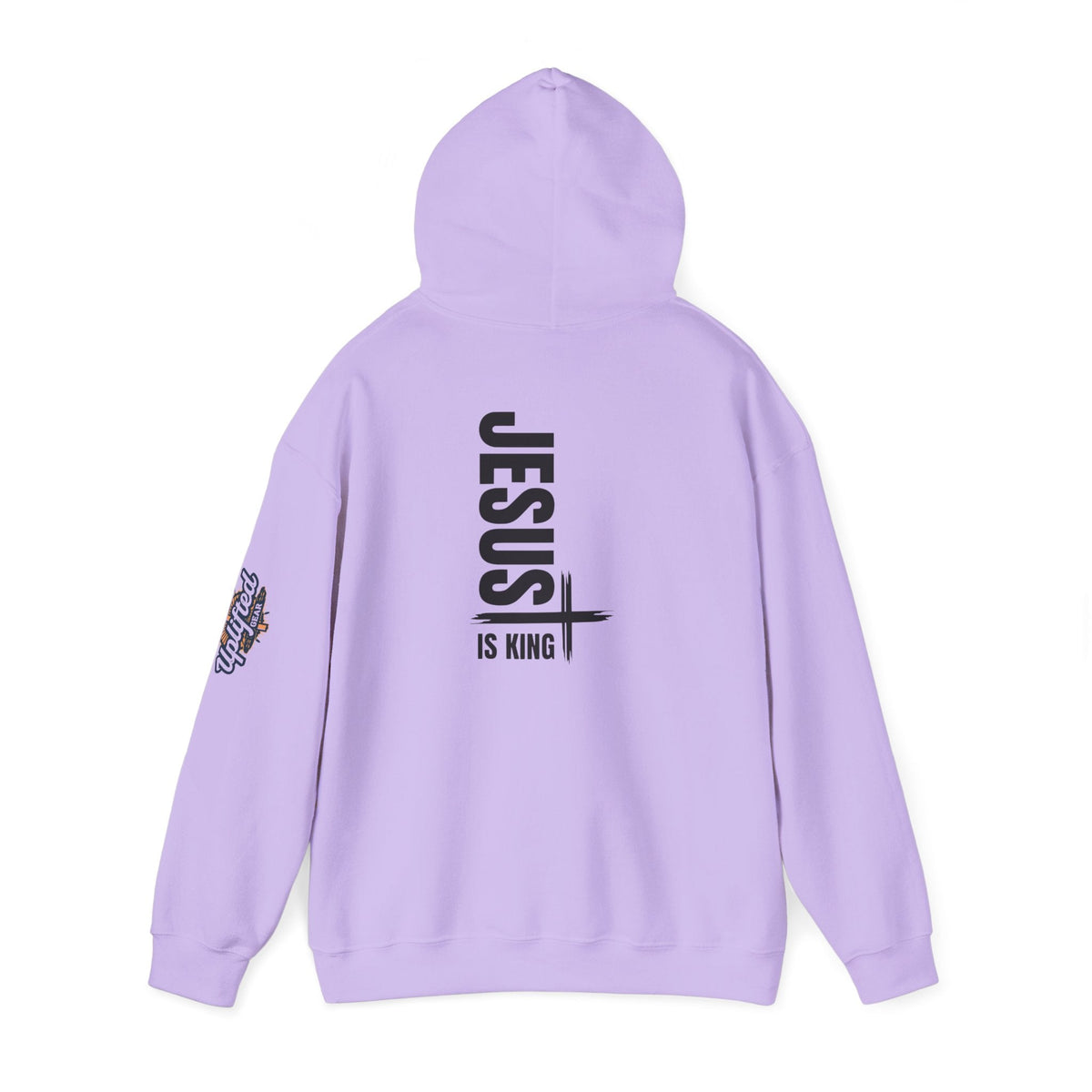 Jesus Is King Hoodie | Modern Typographic Cross Christian Hoodie Printify
