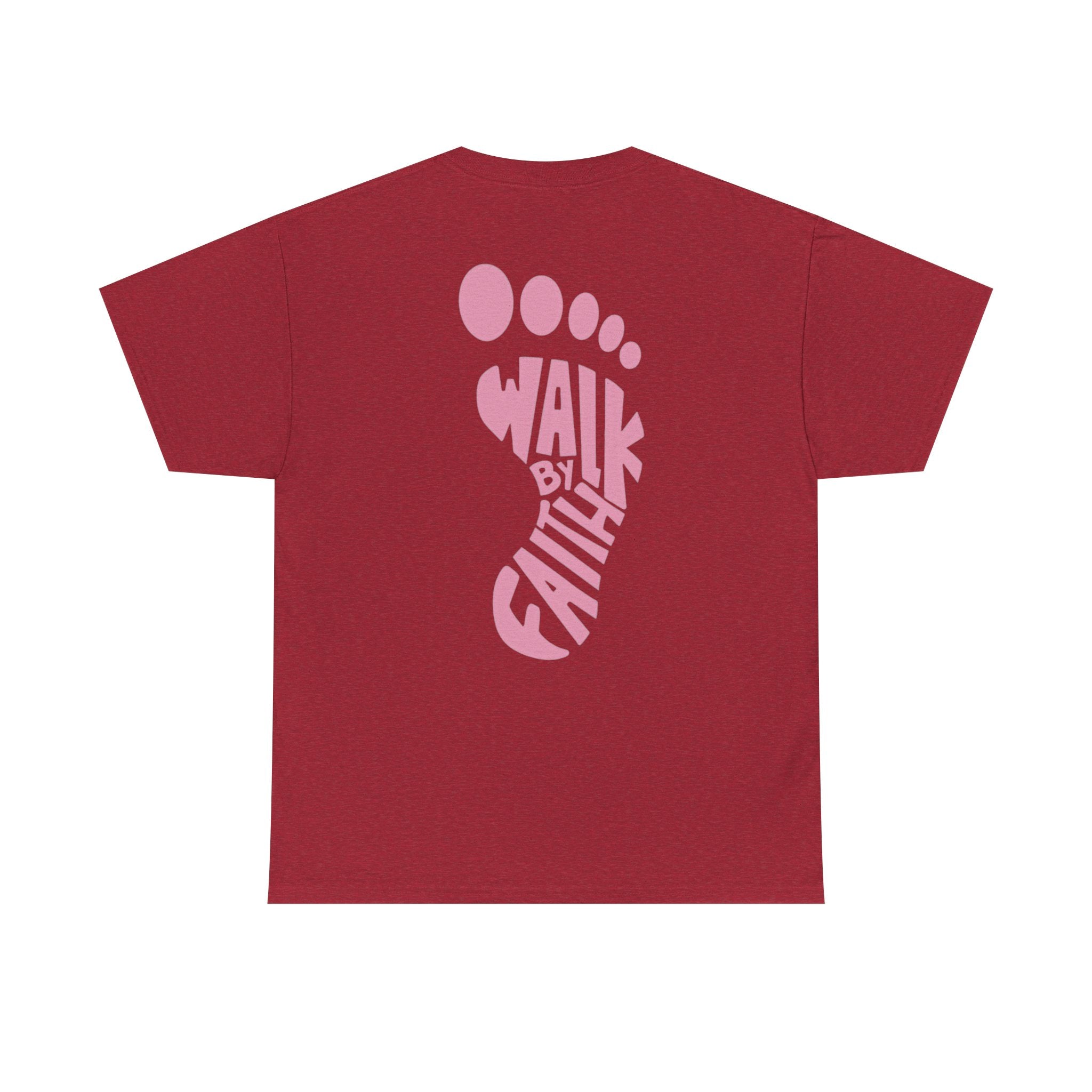 Walk By Faith Footprint T-Shirt Printify