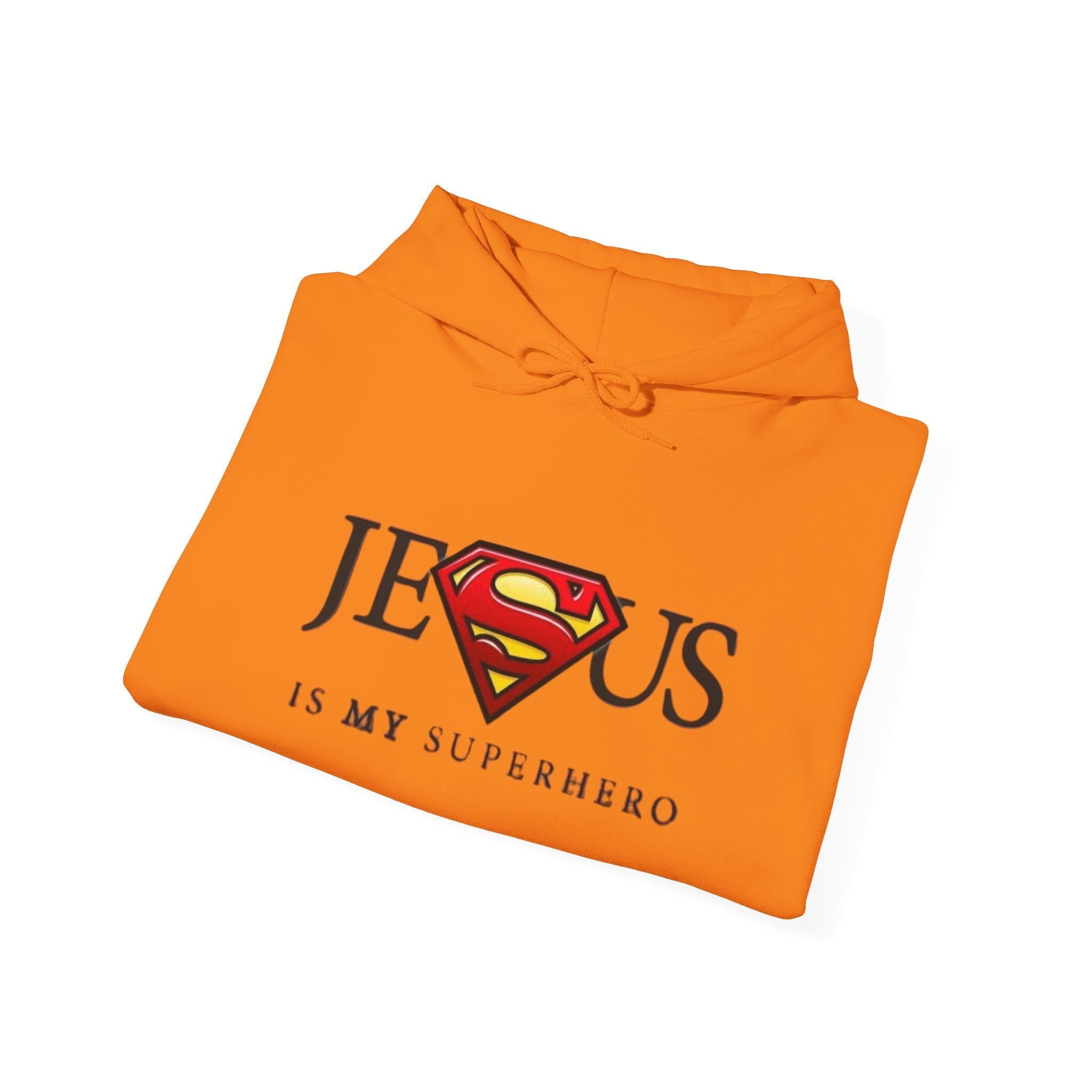 Jesus Is My Superhero Hoodie — Christian Faith Graphic Pullover Printify