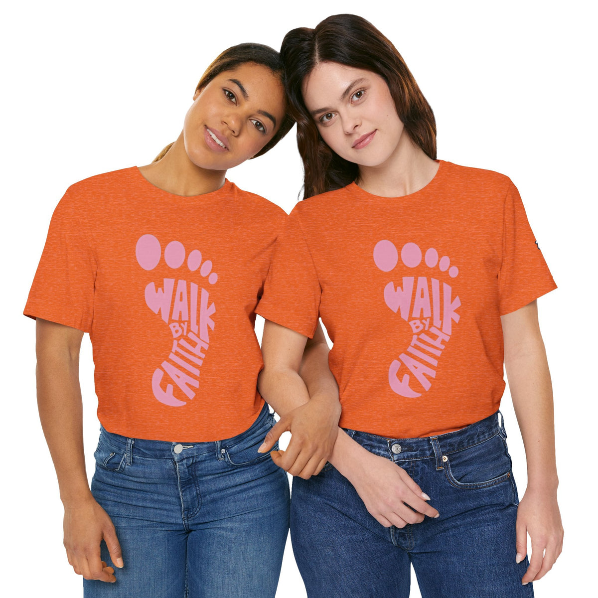 Walk By Faith Footprint T-Shirt Printify
