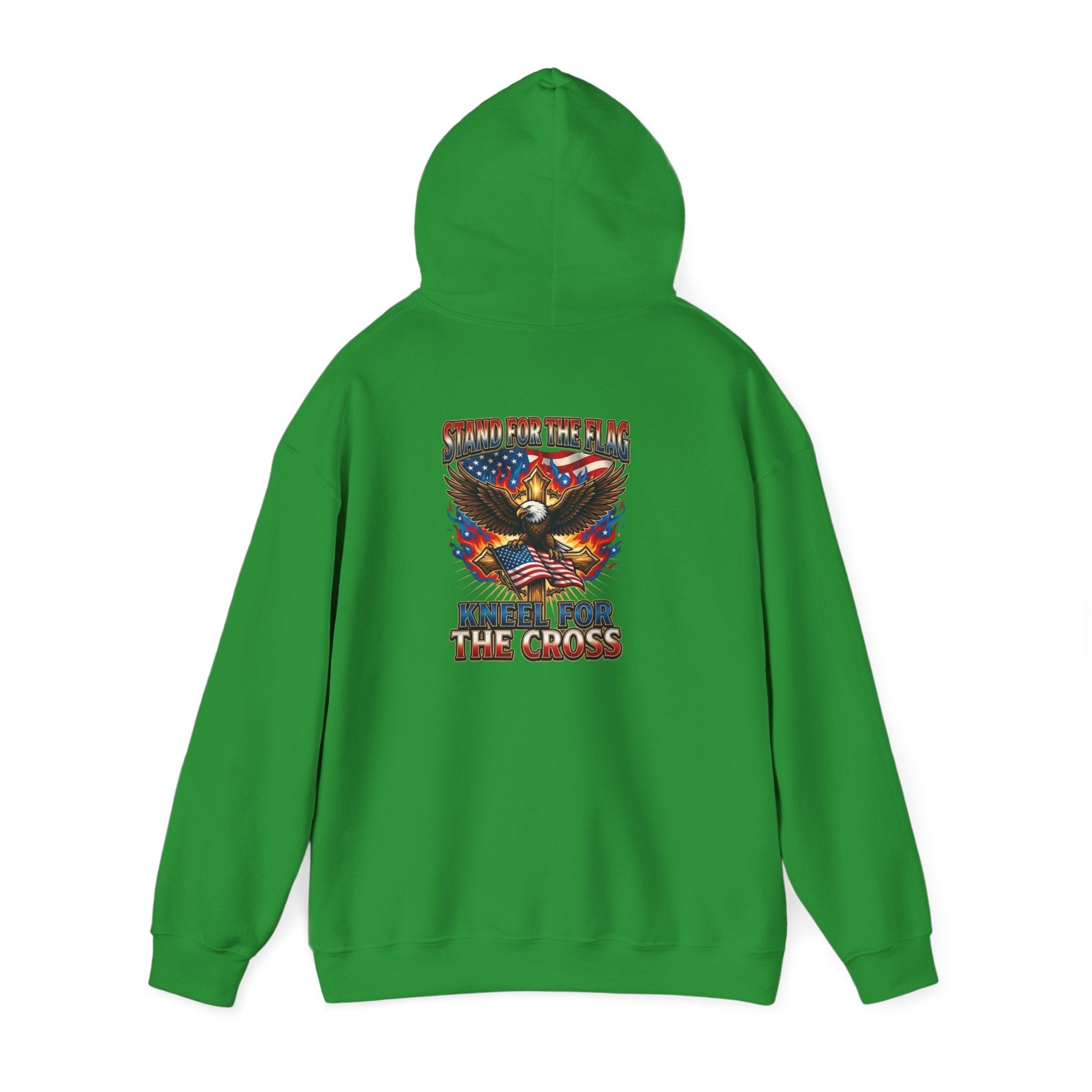 Stand for the Flag Kneel for the Cross Hoodie | Patriotic Eagle Hoodie Printify
