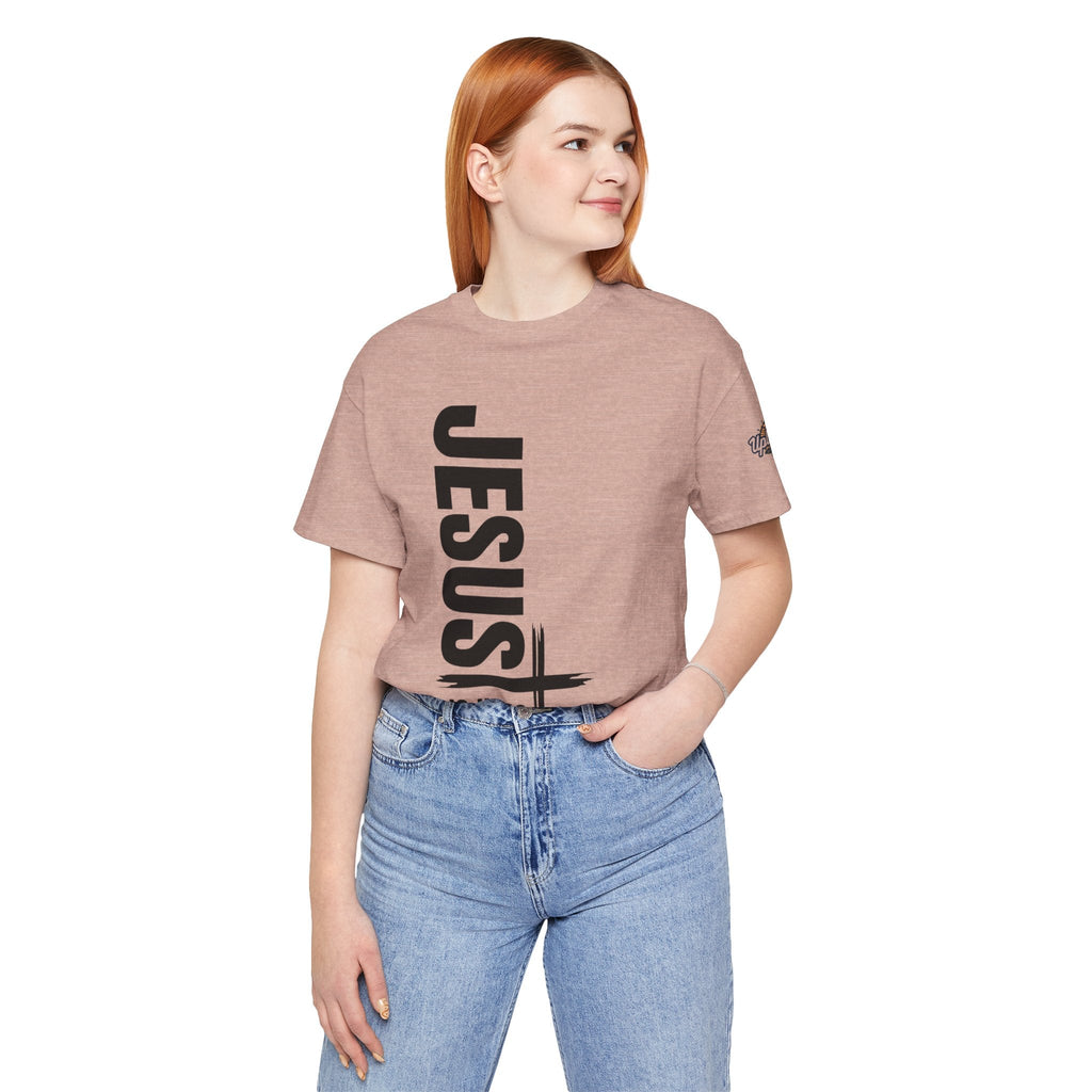 Jesus Is King T-shirt | Modern Typographic Cross Christian T-shirt Printify