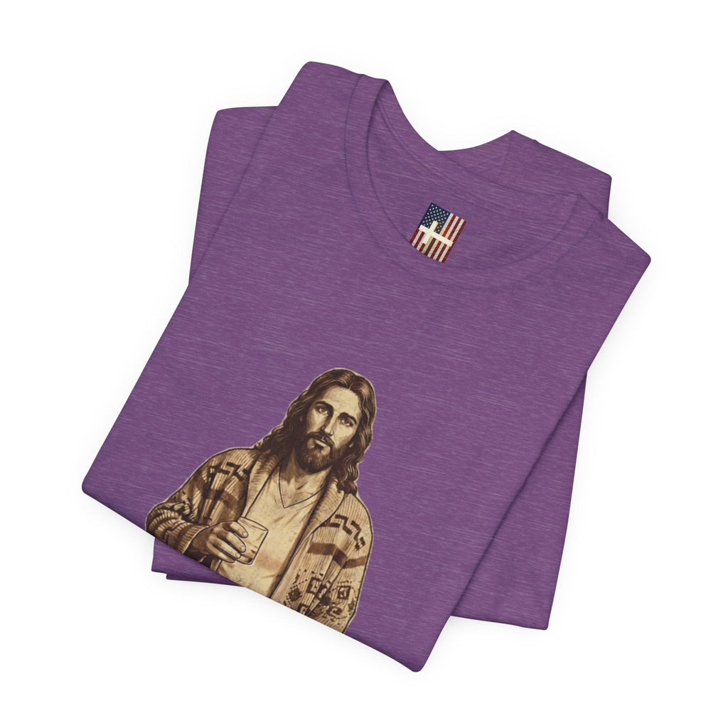 Abide Vintage Jesus Tee — "The Dude" Graphic Christian T-Shirt Printify