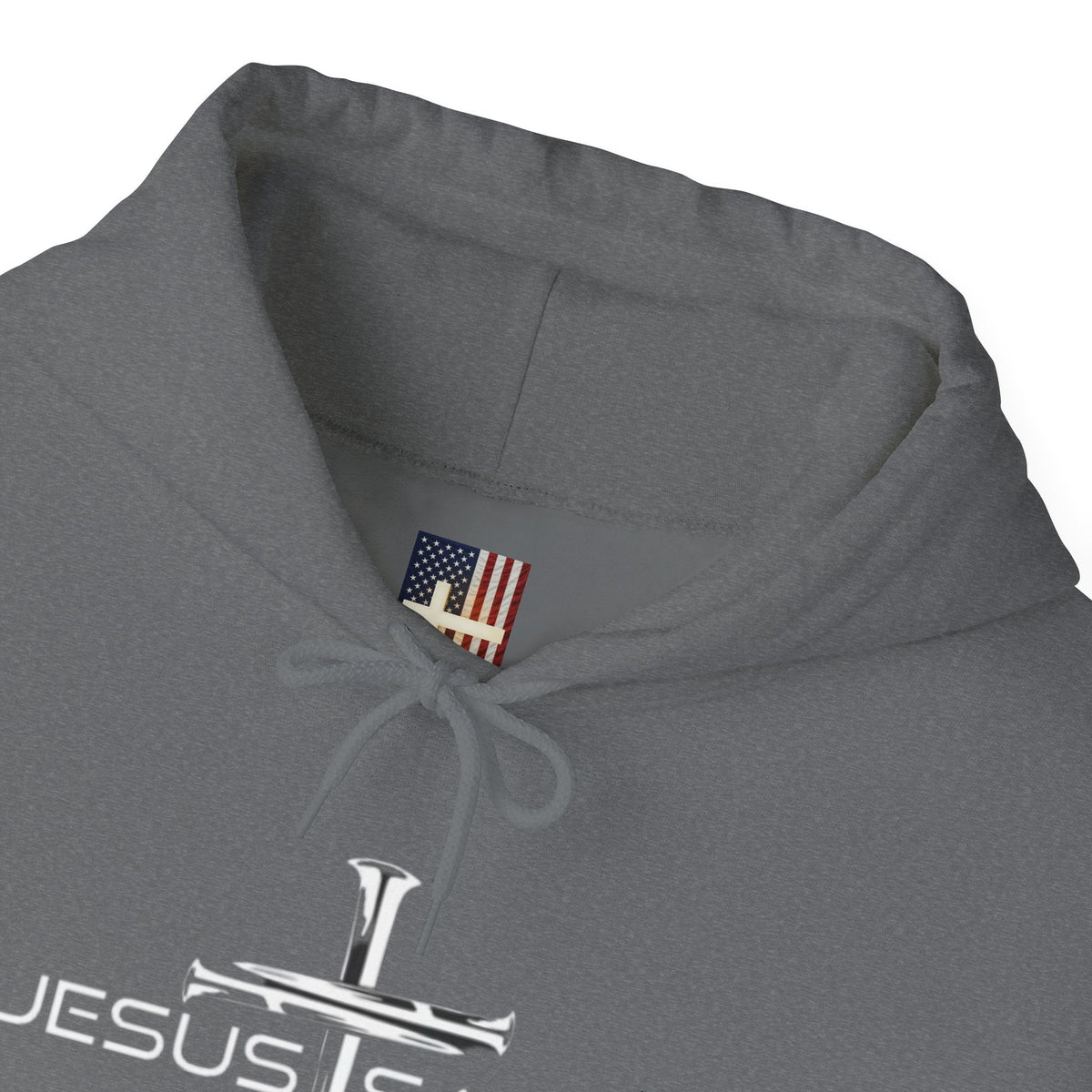 Jesus Saves Hoodie – 3 Nails Crucifix Cross Christian Sweatshirt for Redemption Faith & Bold Salvation Printify