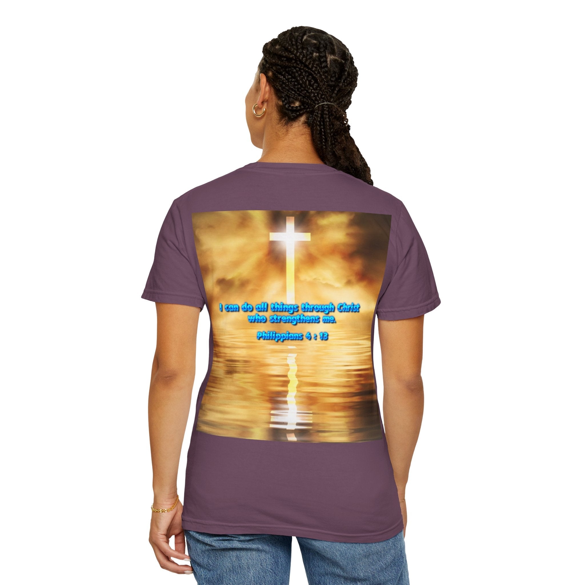 Bible Verse Unisex Garment-Dyed T-shirt -  Philippians 4 : 13 Printify