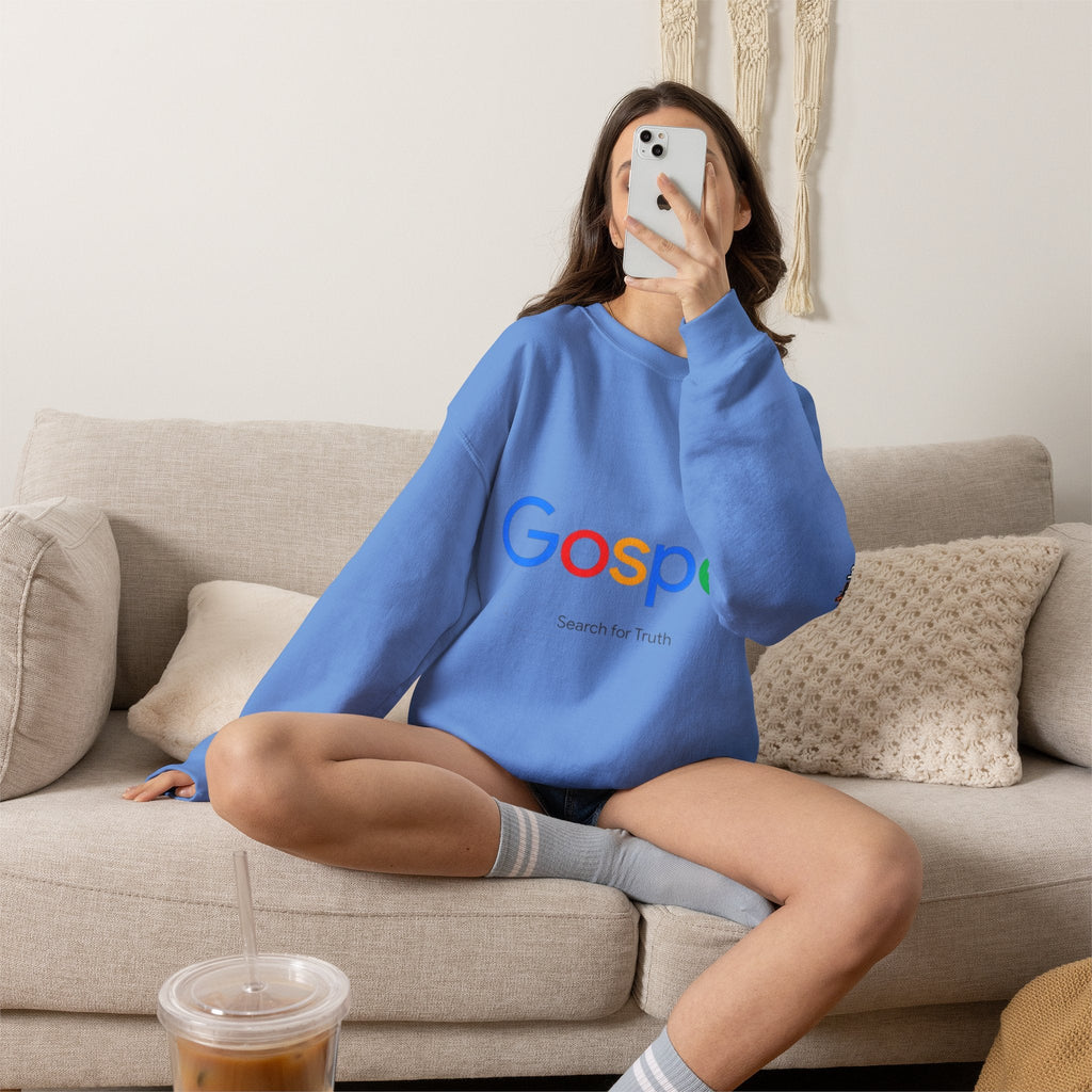 Gospel Graphic Sweatshirt — "Gospel" Colorful Logo Christian Sweatshirt Printify