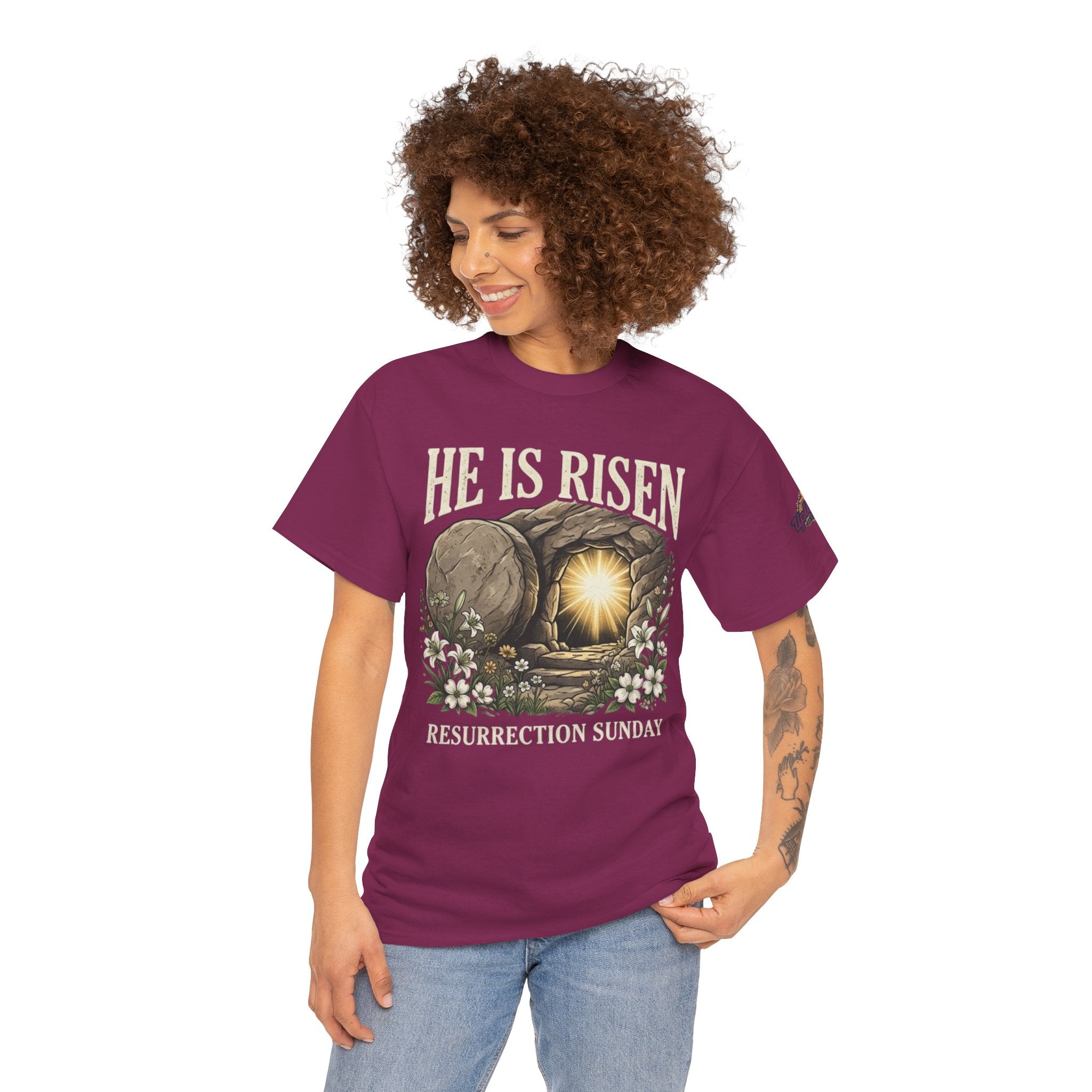 He Is Risen T-Shirt — Jesus Christ Resurrection Easter Tee Printify