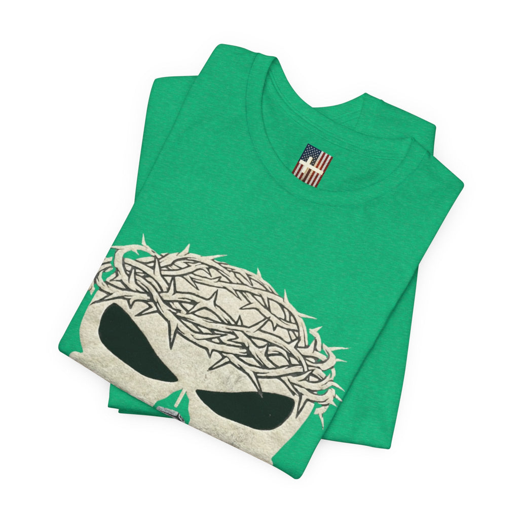 Christian Skull T-shirt - Crown of Thorns & Nails - Warrior Faith T-shirt Printify