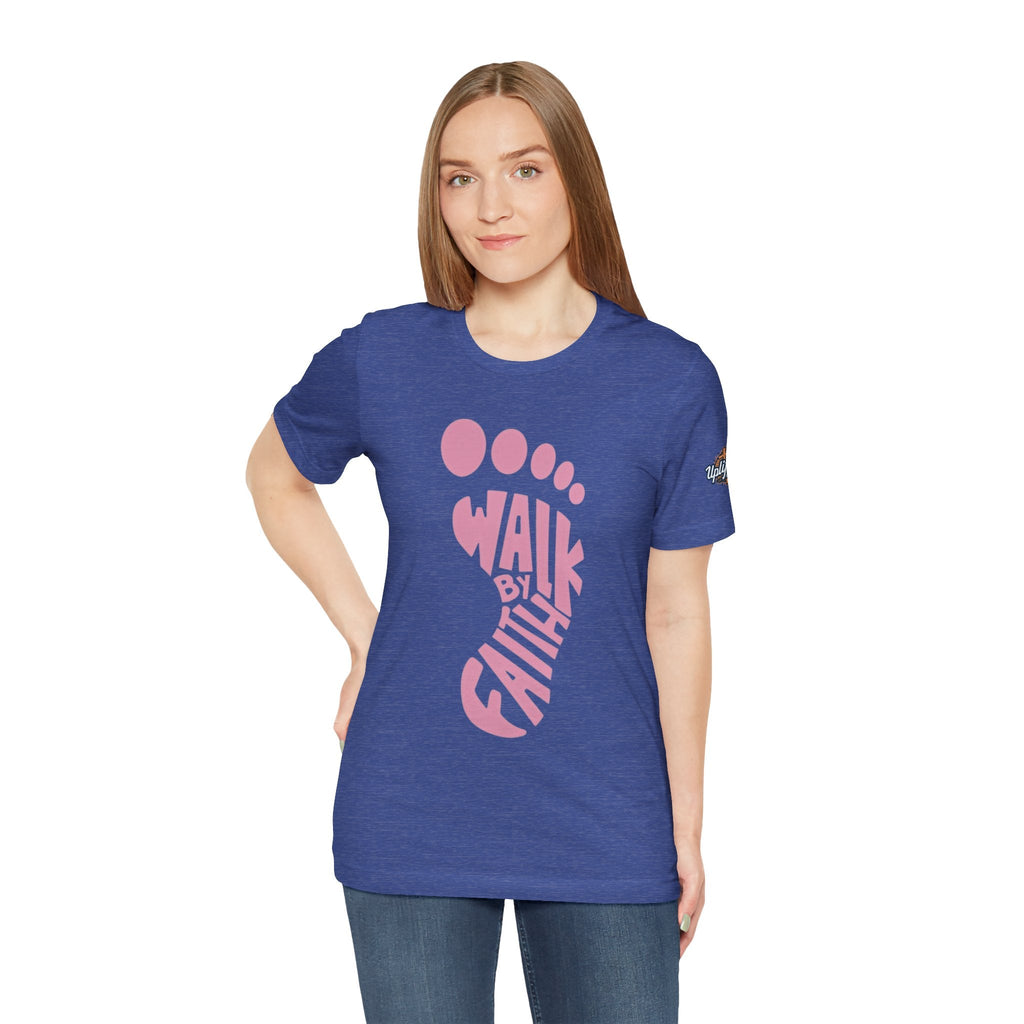 Walk By Faith Footprint T-Shirt Printify