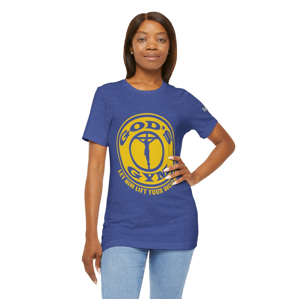 God's Gym T-Shirt — "Let Him Lift Your Weights" Christian Fitness Tee Printify