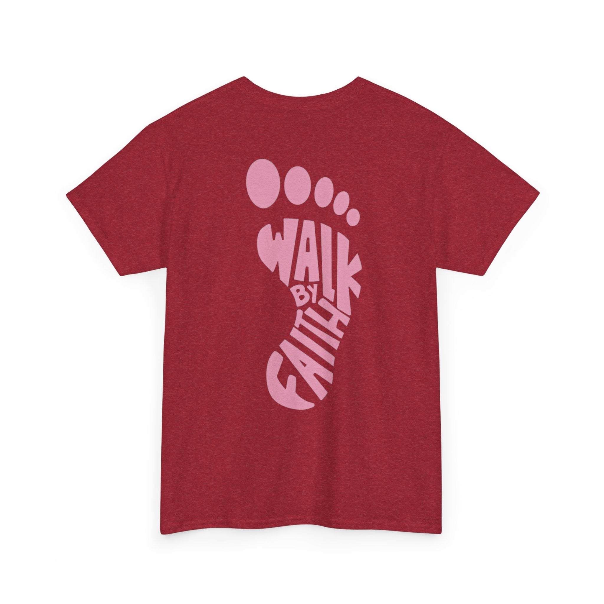 Walk By Faith Footprint T-Shirt Printify
