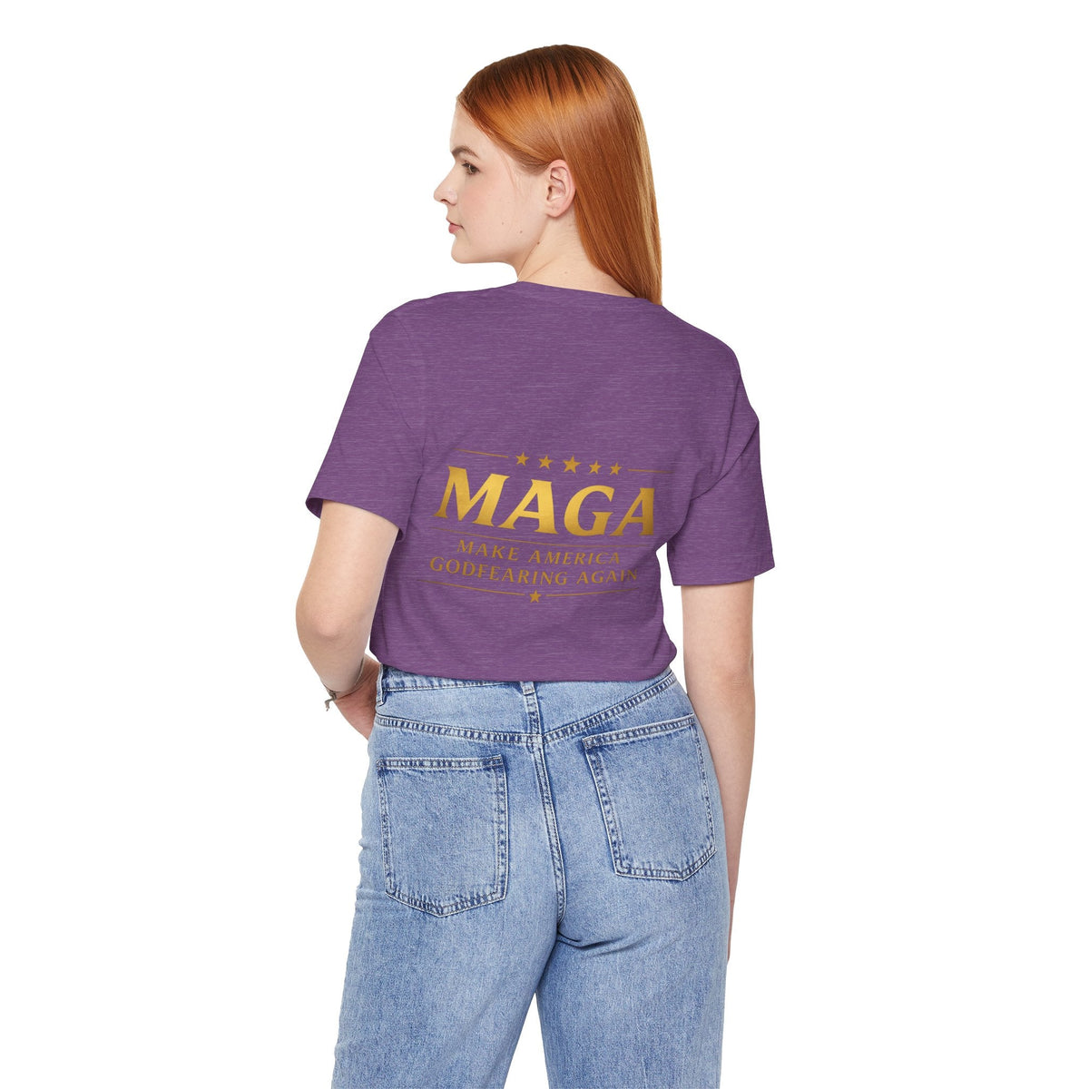 MAGA Gold Letter T-Shirt — "Make America Great Again" Printify