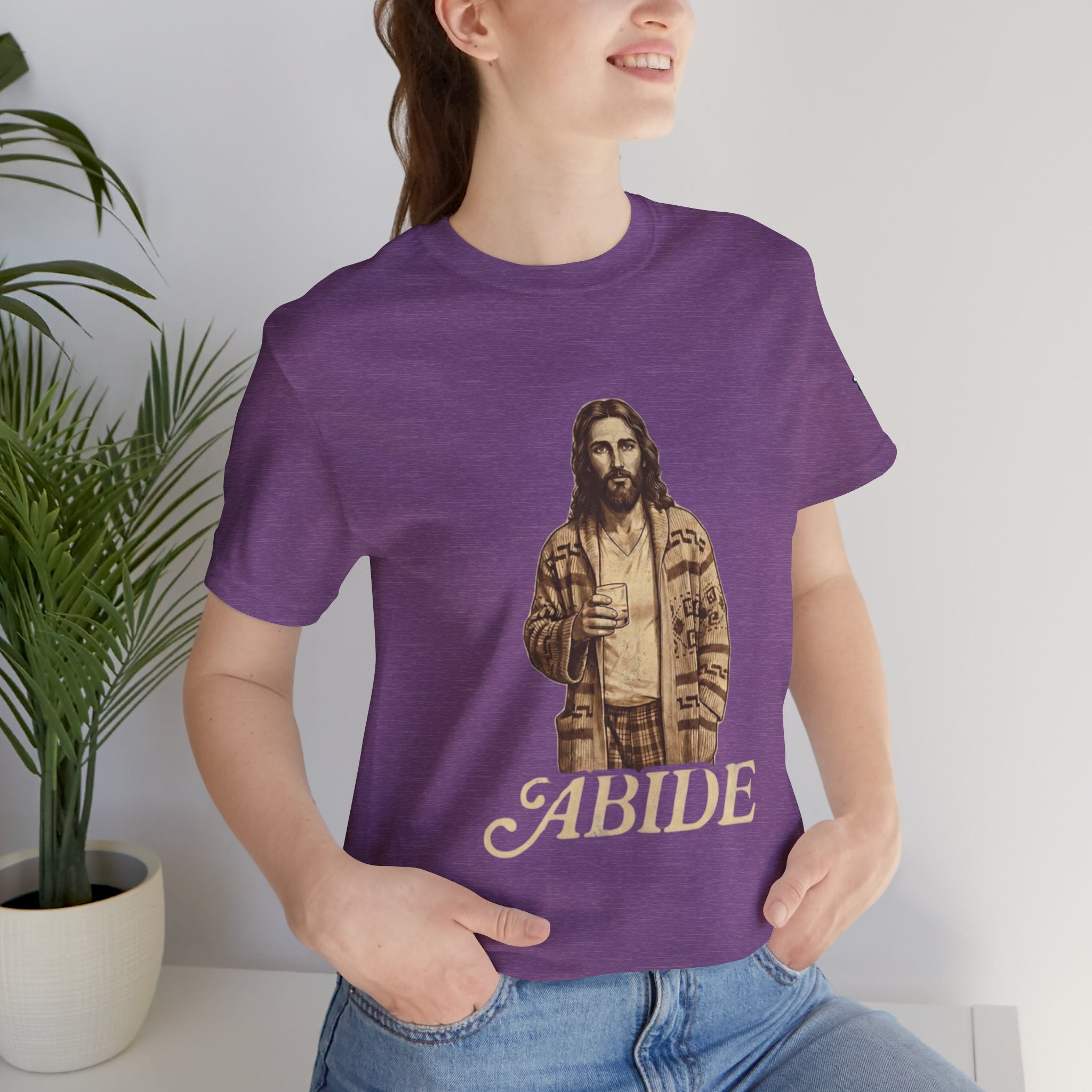 Abide Vintage Jesus Tee — "The Dude" Graphic Christian T-Shirt Printify