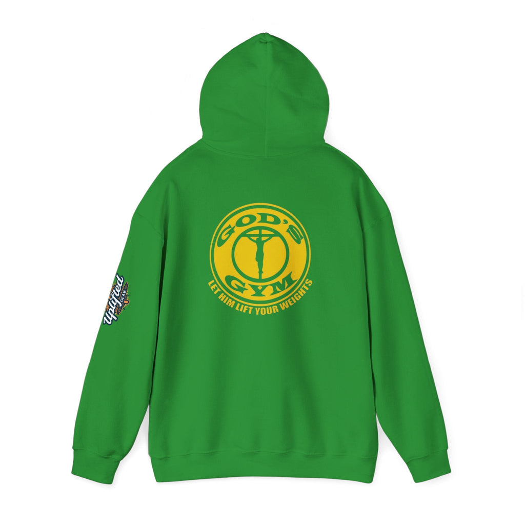 God's Gym Hoodie — "Let Him Lift Your Weights" Christian Fitness Hoodie Printify