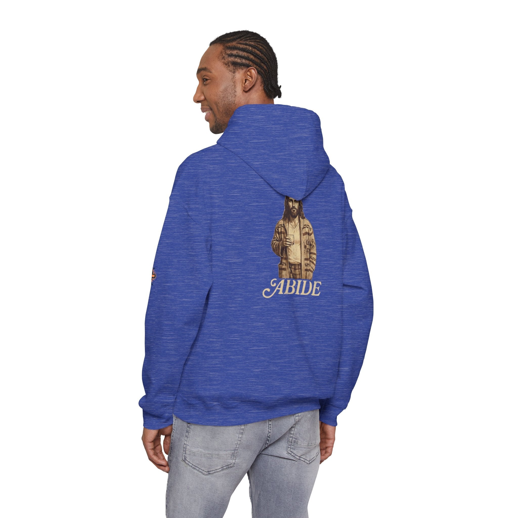 Abide Jesus Hoodie — Vintage 'The Dude' Religious Graphic Hoodie Printify