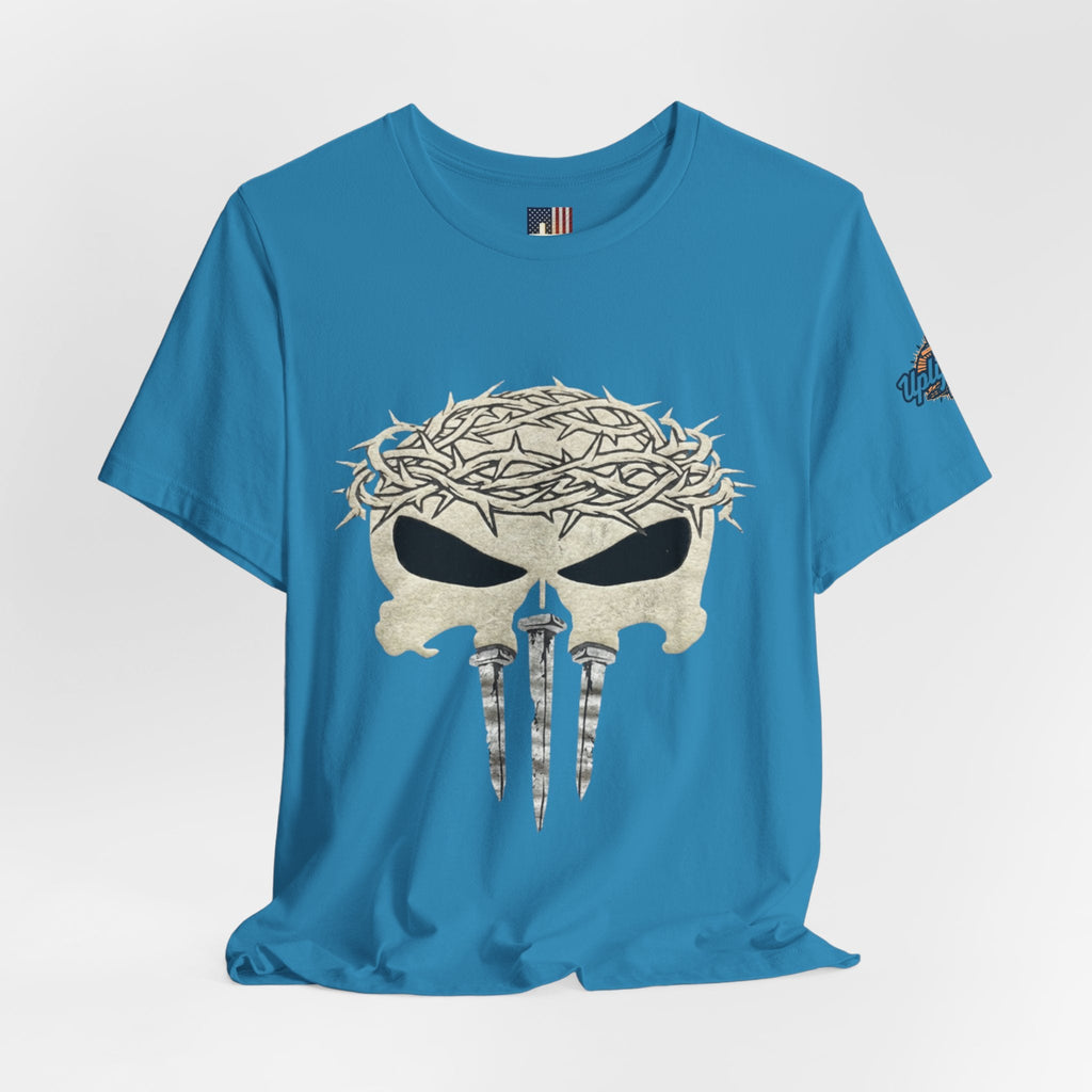 Christian Skull T-shirt - Crown of Thorns & Nails - Warrior Faith T-shirt Printify