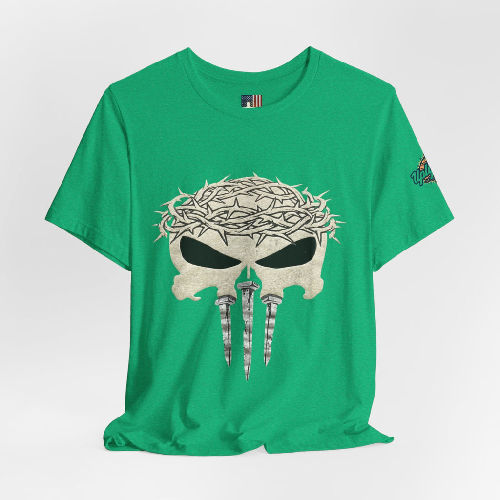 Christian Skull T-shirt - Crown of Thorns & Nails - Warrior Faith T-shirt Printify