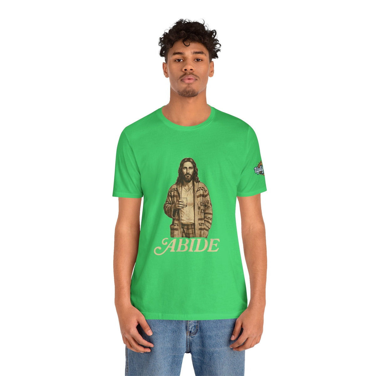 Abide Vintage Jesus Tee — "The Dude" Graphic Christian T-Shirt Printify