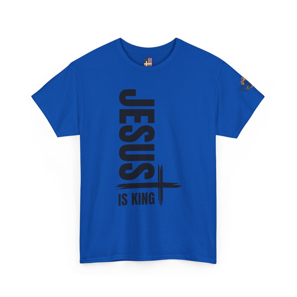 Jesus Is King T-shirt | Modern Typographic Cross Christian T-shirt Printify