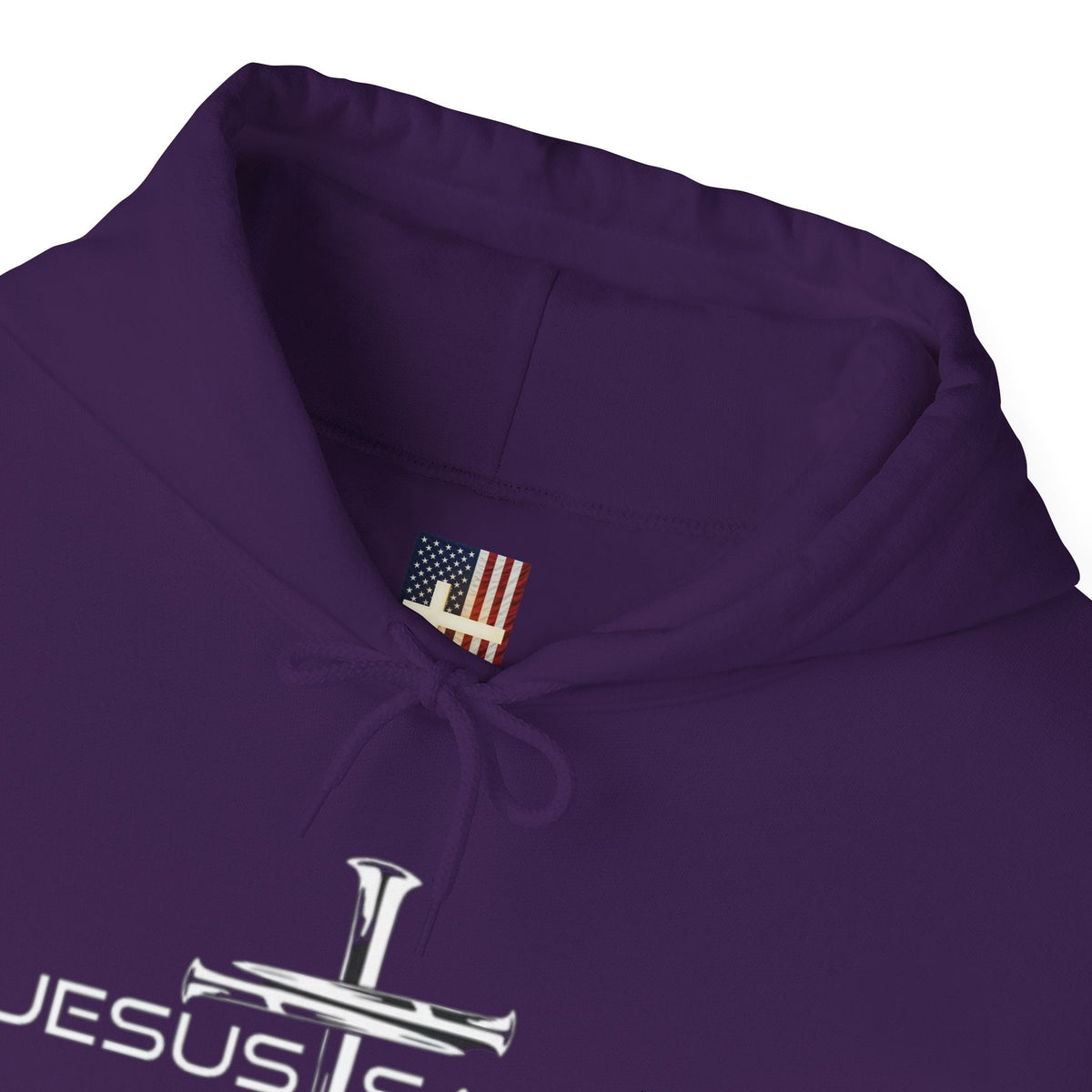 Jesus Saves Hoodie – 3 Nails Crucifix Cross Christian Sweatshirt for Redemption Faith & Bold Salvation Printify