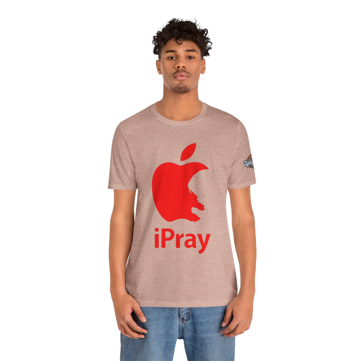 iPray Red Apple Christian T-Shirt — Faith Graphic Tee Printify