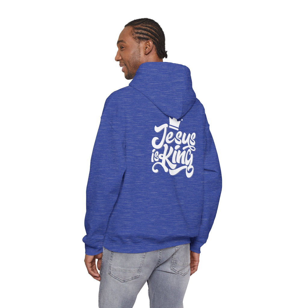 Jesus is King Hoodie – Bold Crown & Cross Christian Sweatshirt for Eternal Reign & Cozy Faith Printify