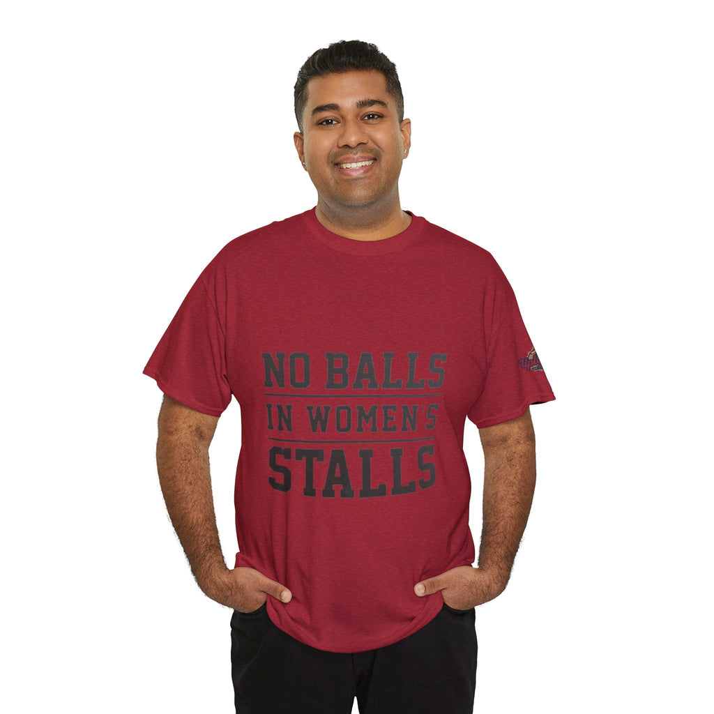 No Balls in Women's Stalls Retro Protest T-Shirt Printify