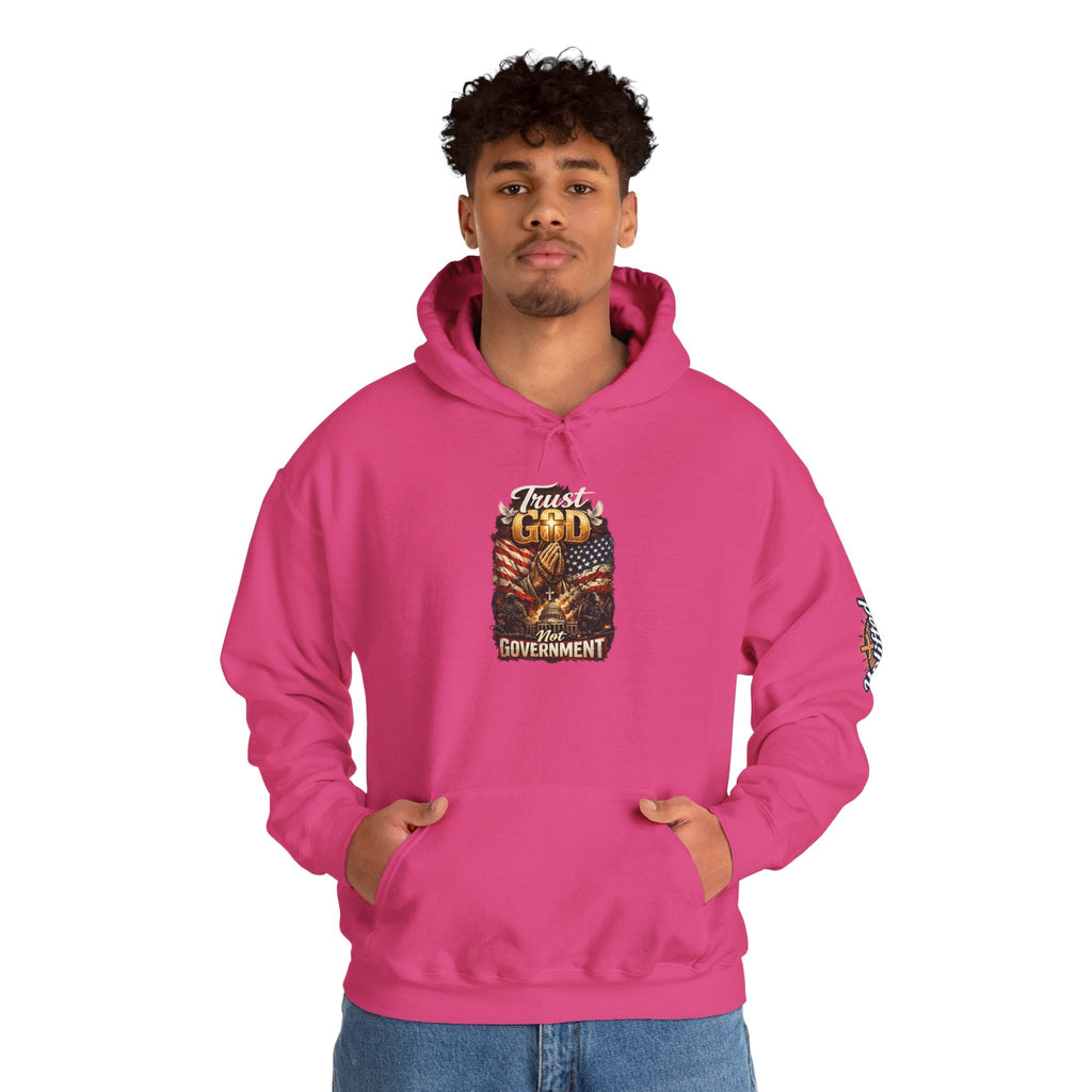 Trust God Not Government Hoodie — Vintage Patriotic Christian Hoodie Printify