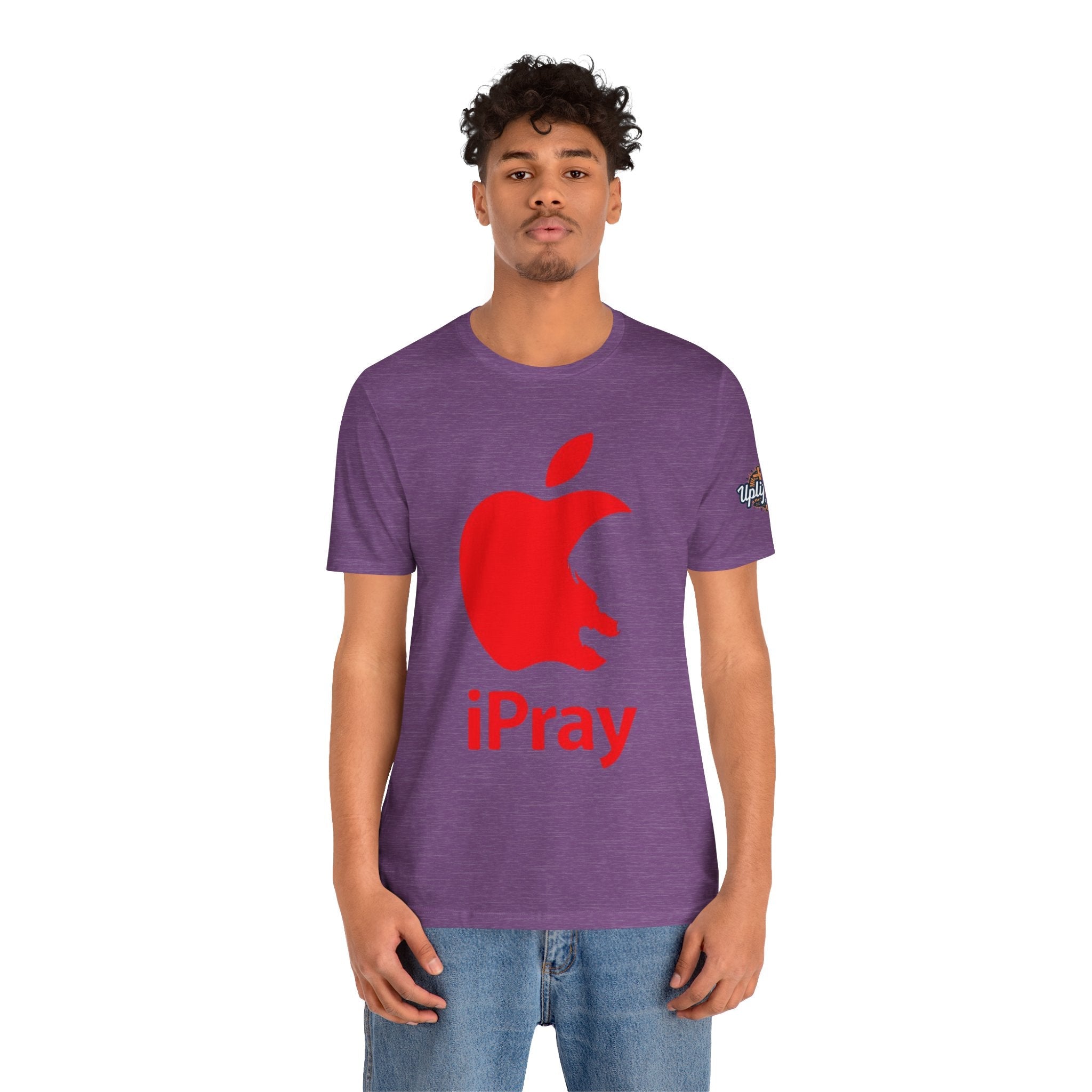 iPray Red Apple Christian T-Shirt — Faith Graphic Tee Printify